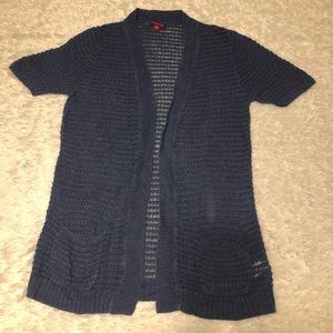 Short sleeve open cardigan